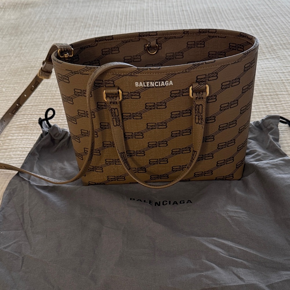 Balenciaga Tan Logo Tote Bag